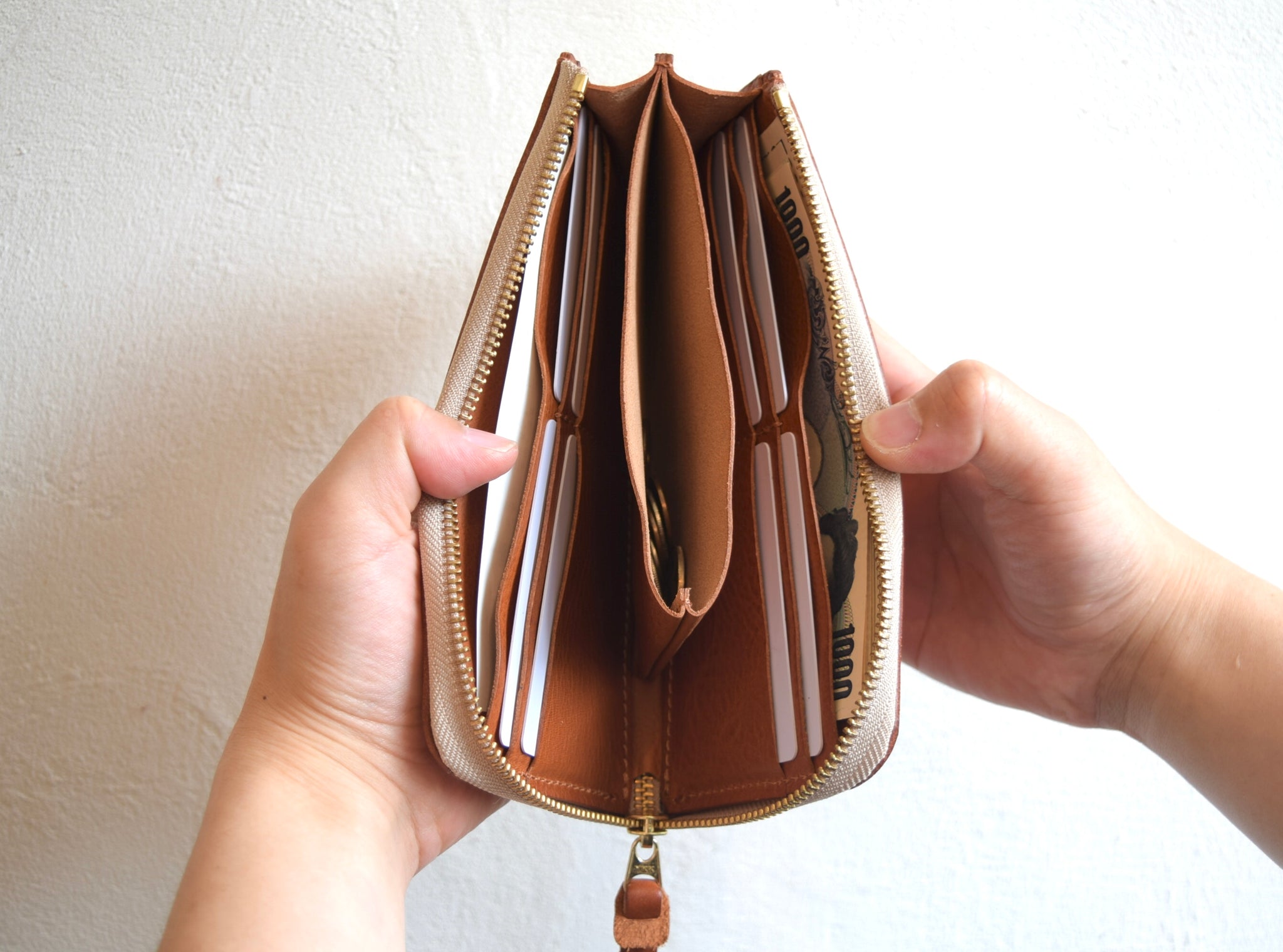 CALF カーフ 本革 バッカス L字ファスナー ウォレット ブラック black